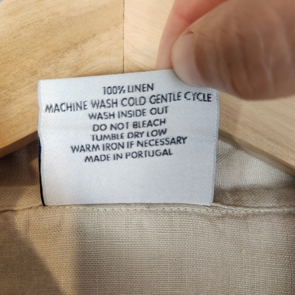 Parachute Linen Shirt Women's Medium Beige Button Down Relaxed Fit Minimalist - Picture 4 of 7
